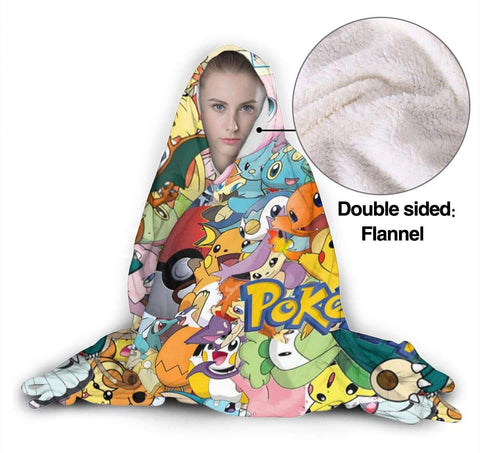 Image of Anime Pokemon Hooded Blankets - Anti-Pilling Fleece Blankets