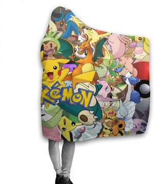 Anime Pokemon Hooded Blankets - Anti-Pilling Fleece Blankets