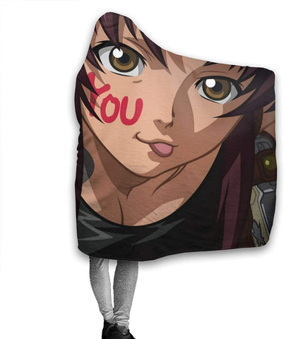 Image of Anime Black Lagoon Flannel Warm Throw Hooded Blanket