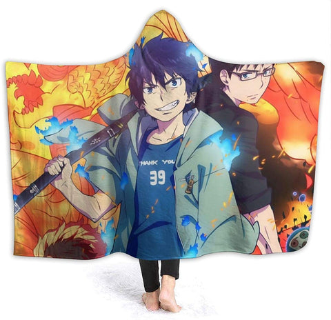 Image of Blue Exorcist Blanket - Anime Flannel Fleece Winter Travel Hooded Blanket