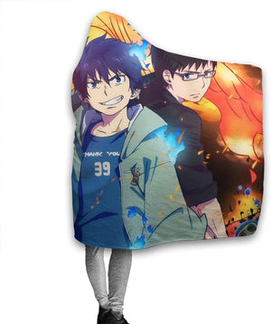 Blue Exorcist Blanket - Anime Flannel Fleece Winter Travel Hooded Blanket