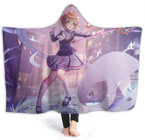 Image of Cardcaptor Sakura Flannel Hooded Blanket - Anime Throw Blanket