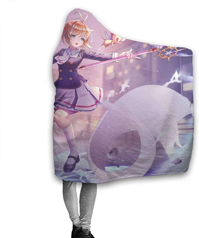 Image of Cardcaptor Sakura Flannel Hooded Blanket - Anime Throw Blanket