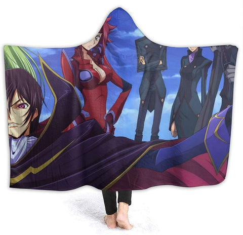 Image of Anime Code Geass Hooded Blanket - Fleece Flannel Warm Throw Blanket