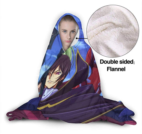 Image of Anime Code Geass Hooded Blanket - Fleece Flannel Warm Throw Blanket