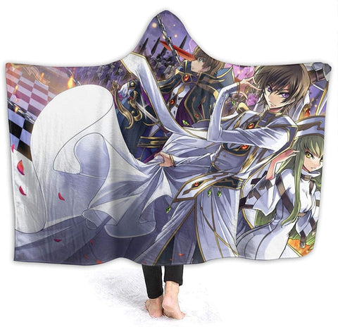 Image of Anime Code Geass Hooded Fleece Flannel Wearable Super Soft Blanket