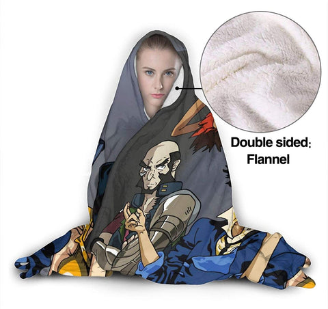 Image of Anime Cowboy Bebop Fleece Flannel Hooded Travel Blankets