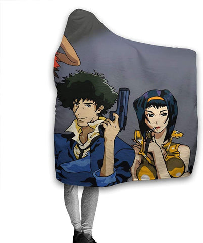 Image of Anime Cowboy Bebop Fleece Flannel Hooded Travel Blankets