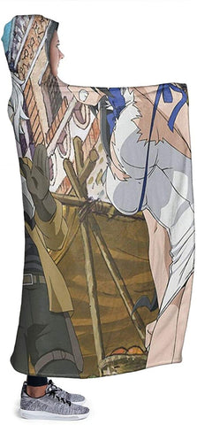 Image of Anime Danmachi Fleece Flannel Hooded Blankets