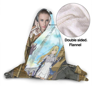 Anime Danmachi Fleece Flannel Hooded Blankets