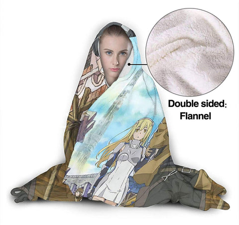 Image of Anime Danmachi Fleece Flannel Hooded Blankets