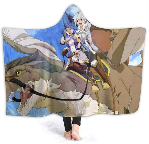 Image of Danmachi Hooded Blanket - Anime Wearable Soft Throw Blanket