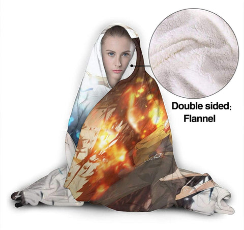 Image of Danmachi Hooded Blanket - Anime Flannel Fleece Winter Travel Blanket