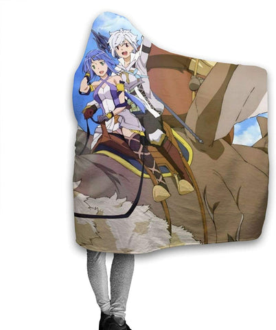 Image of Danmachi Hooded Blanket - Anime Wearable Soft Throw Blanket