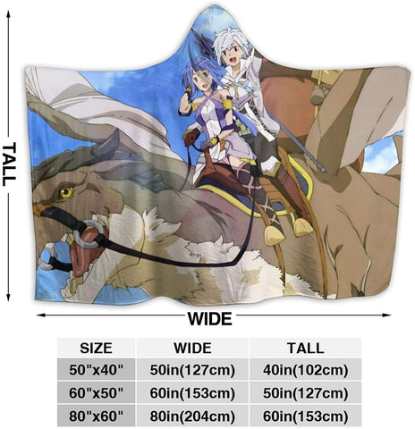 Image of Danmachi Hooded Blanket - Anime Wearable Soft Throw Blanket