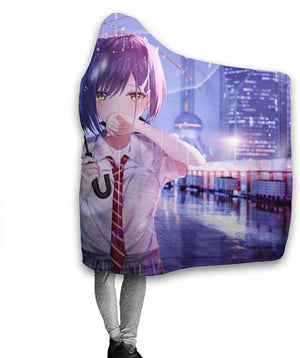 Anime Darling in the Franxx Flannel Throw Hooded Blanket