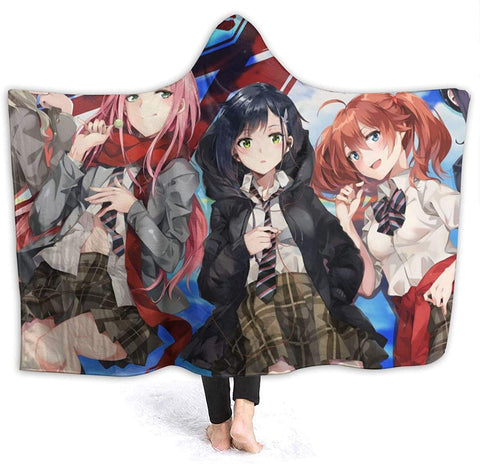 Image of Darling in the Franxx Hooded Blanket - Anime Flannel Warm Blanket