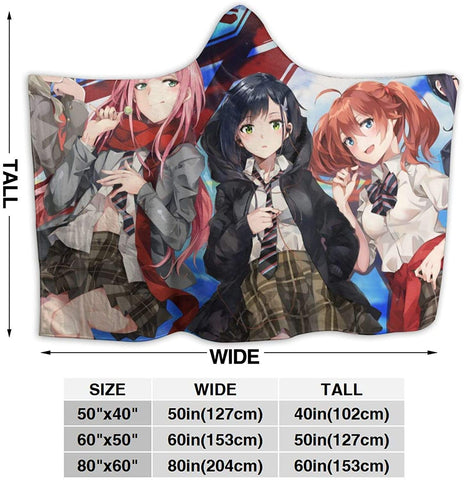 Image of Darling in the Franxx Hooded Blanket - Anime Flannel Warm Blanket