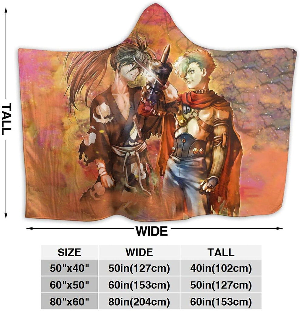 Dororo Flannel Throw Blanket - Warm Fleece Hooded Blanket