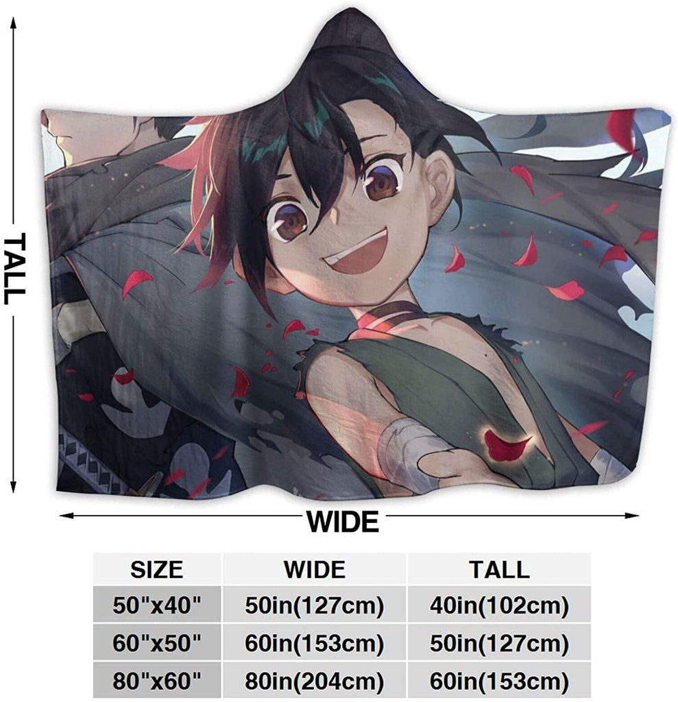 Anime Dororo Fleece Flannel Wearable Super Soft Hooded Blanket