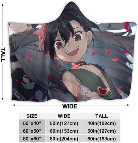 Image of Anime Dororo Fleece Flannel Wearable Super Soft Hooded Blanket