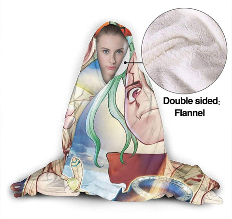 Image of Anime Dr. Stone Flannel Hooded Blanket - Fleece Winter Travel Blanket