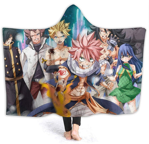 Image of Anime Fairy Tail Fleece Flannel Soft Hooded Blanket