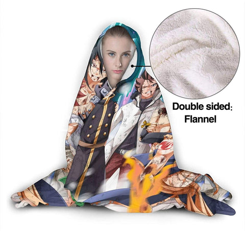 Image of Anime Fairy Tail Fleece Flannel Soft Hooded Blanket