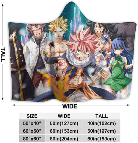 Image of Anime Fairy Tail Fleece Flannel Soft Hooded Blanket