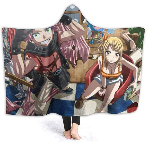 Image of Anime Fairy Tail Fleece Flannel Hooded Blanket