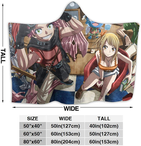 Image of Anime Fairy Tail Fleece Flannel Hooded Blanket