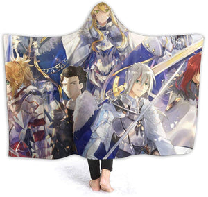 Anime Fate Stay Night Fleece Blanket - Winter Travel Flannel Hooded Blanket