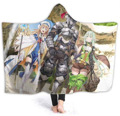 Image of Goblin Slayer Throw Flannel Blanket - Warm Fleece Hooded Blanket