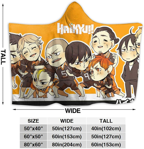 Image of Haikyuu Hooded Blankets - Hooded Wearable Blanket