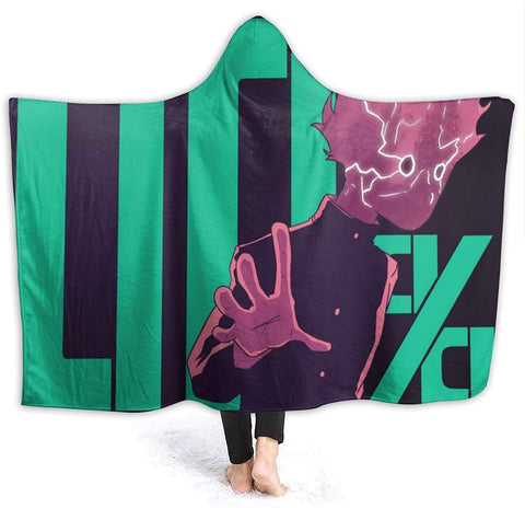 Image of Mob Psycho 100 Pilling Proof Flannel Hooded Blanket