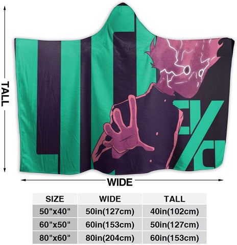 Image of Mob Psycho 100 Pilling Proof Flannel Hooded Blanket