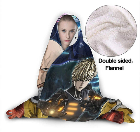 Image of One Punch Man Hooded Blanket - Anime Nap Throw Printed Blanket