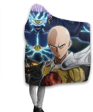 One Punch Man Hooded Blanket - Anime Nap Throw Printed Blanket