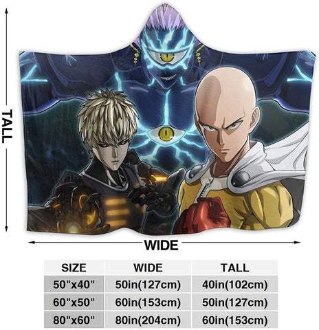 Image of One Punch Man Hooded Blanket - Anime Nap Throw Printed Blanket