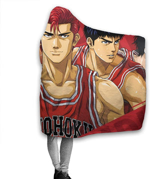 Slam Dunk Hooded Blankets - Anime Red Flannel Blankets