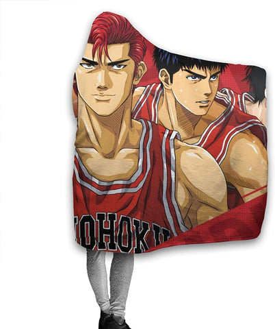 Image of Slam Dunk Hooded Blankets - Anime Red Flannel Blankets