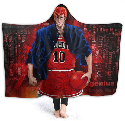 Image of Anime Slam Dunk Pilling Proof Flannel Hooded Blanket