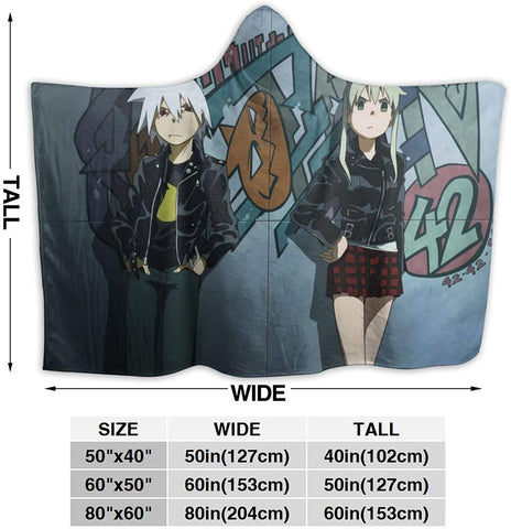 Image of Anime Soul Eater Fleece Flannel Travel Hooded Blankets