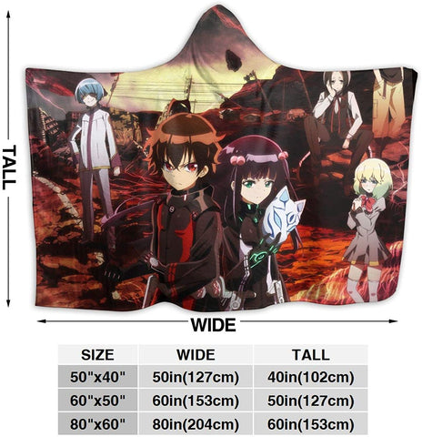 Image of Twin Star Exorcists Flannel Hooded Blanket