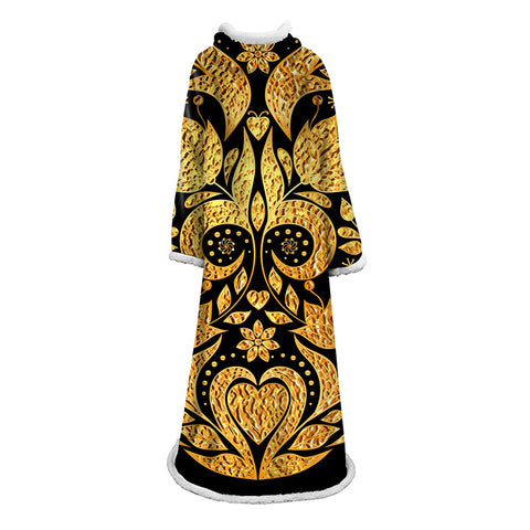 Image of 3D Digital Printed Skull Blanket With Sleeves-Horror Blanket Robe