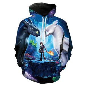 Cartoon How To Train Your Dragon The Hidden World 3D Print Hoodies