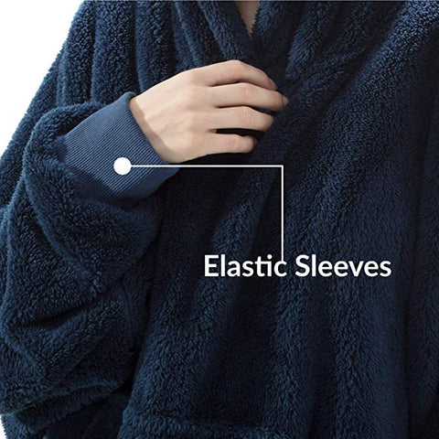 Image of His-and-Hers Sleeves-Cute Thick Flannel Plush Wearable Blanket