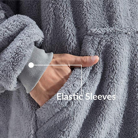 Image of His-and-Hers Sleeves-Cute Thick Flannel Plush Wearable Blanket