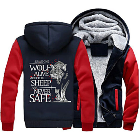 Image of A Song of Ice and Fire Jackets - Solid Color A Song of Ice and Fire Series Wolf Fleece Jacket