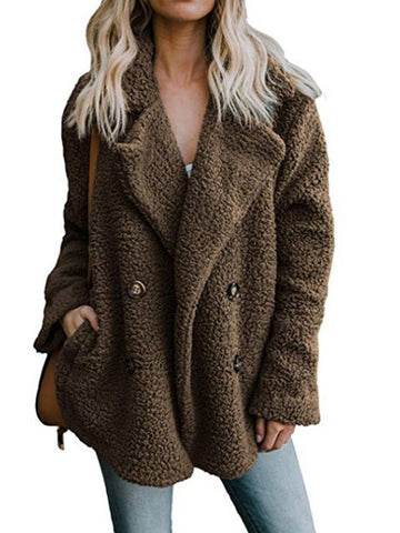 Image of Women Winter Buttoned Casual Quilted Coat